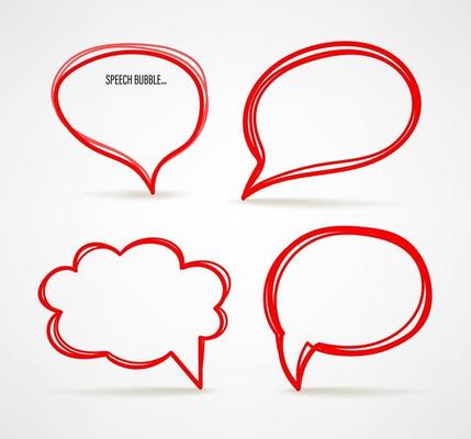 Abstract speech bubble set isolated on white