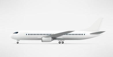 Modern white airplane standing on a ground vector