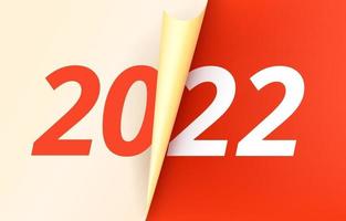 Happy new 2022 year vector concept with paper binder