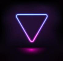 Dark stage with vibrant neon triangle vector