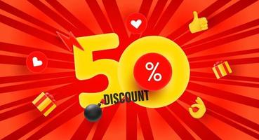 50 percent discount offer vector