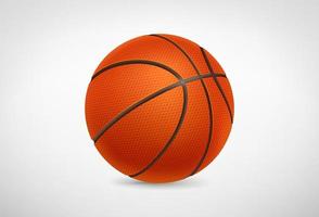 Realistic detailed basketball ball on white background vector