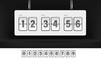 White flipping timer and numbers set vector