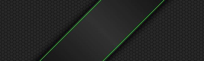 Black and green modern material design with polygon header Corporate template for your business Vector abstract widescreen background