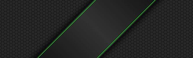 Black and green modern material design with polygon header Corporate template for your business Vector abstract widescreen background