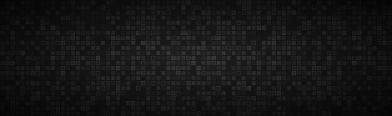 Black abstract header with transparent squares Mosaic look banner Modern vector illustration