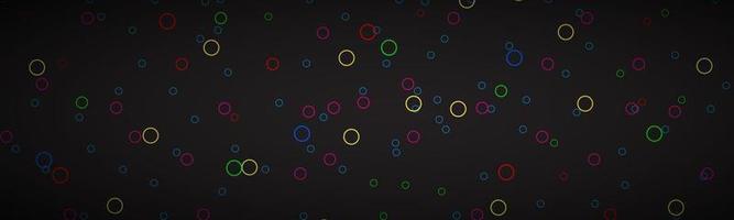 Encabezado abstracto negro con círculos de colores ilustración de vector de banner de patrón geométrico simple