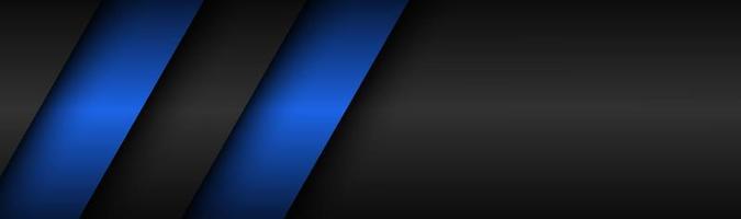 Abstract black and blue modern material header Technology banner Vector abstract widescreen background