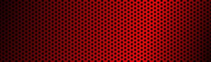 Abstract dark red geometric hexagonal mesh material header Perforated metallic technology banner Vector abstract widescreen background