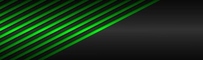 Dark green abstract metallic vector header with slanting lines Green striped pattern parallel lines and strips Vector abstract widescreen background with blank space for your logo