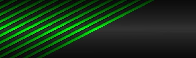 Dark green abstract metallic vector header with slanting lines Green striped pattern parallel lines and strips Vector abstract widescreen background with blank space for your logo