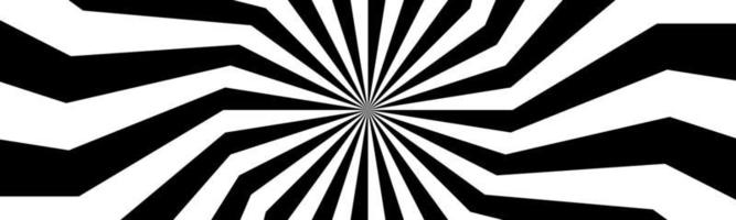 Cabecera espiral en blanco y negro remolino banner radial abstracto ilustración vectorial vector
