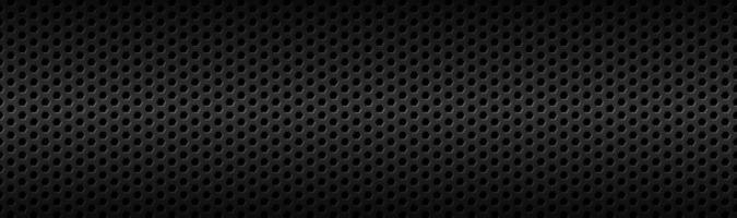 Abstract dark black geometric hexagonal mesh material header Technology banner with blank space for your logo Vector abstract widescreen background