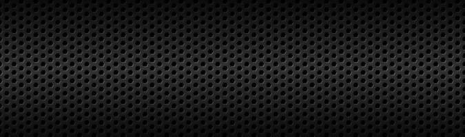 Abstract dark black geometric hexagonal mesh material header Technology banner with blank space for your logo Vector abstract widescreen background