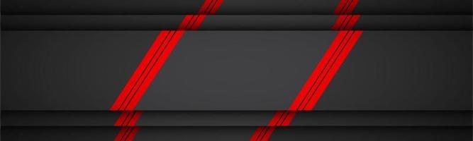 Black and red material design header Modern banner with overlap layers with free space for your text Widescreen vector illustration