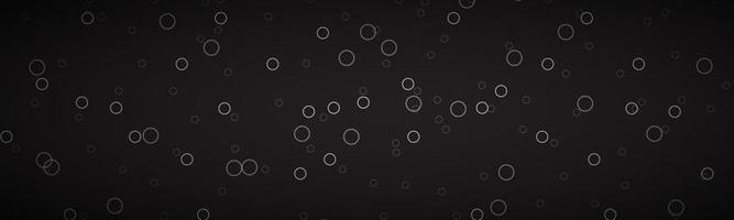 Black abstract header with grey rings Simple geometric pattern banner Vector illustration