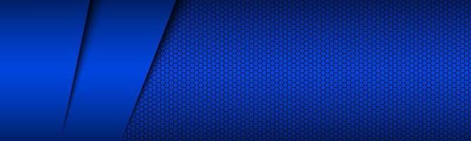 Blue modern material design header with hexagonal grid Corporate template for your business Vector abstract widescreen banner