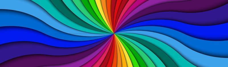 Color spiral header Bright colorful swirling radial pattern banner Abstract vector illustration
