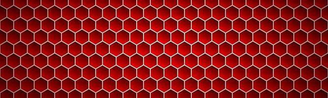 Red geometric polygons header Abstract red metallic hexagons banner Simple vector illustration background