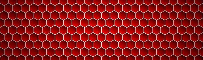 Red geometric polygons header Abstract red metallic hexagons banner Simple vector illustration background