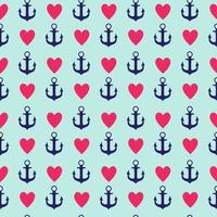 Abstract Simple Seamless Pattern Background with Anchor and Heart Symbol vector
