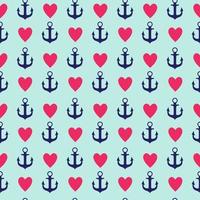 Abstract Simple Seamless Pattern Background with Anchor and Heart Symbol vector