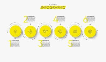 Iconos infográficos de la línea de tiempo de visualización de datos comerciales diseñados para la plantilla de fondo abstracto vector