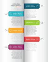 Iconos infográficos de la línea de tiempo de visualización de datos comerciales diseñados para la plantilla de fondo abstracto vector