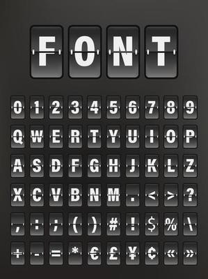 Vintage style flipping scoreboard letters and numbers