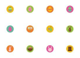 bundle of spring set block and flat icons vector