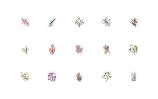 bundle of flowers hand draw style vector