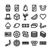 bundle of casino set icons vector