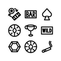 bundle of casino set icons vector