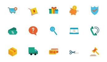 bundle of shopping set icons vector