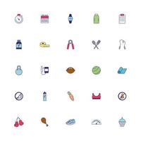 bundle of healthy lifestyle icons vector