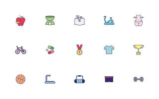 bundle of healthy lifestyle icons vector