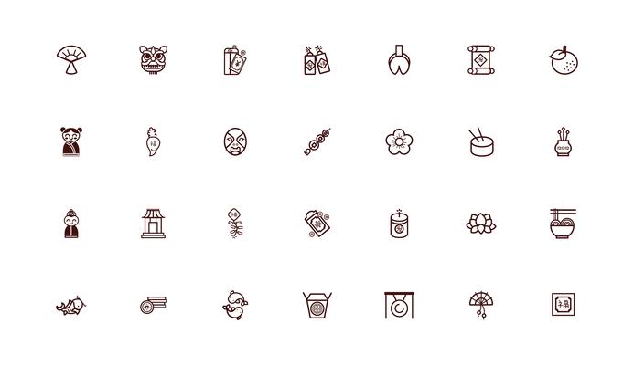 bundle of chinesse new year set icons