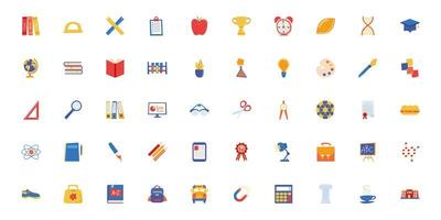 bundle of school set icons vector