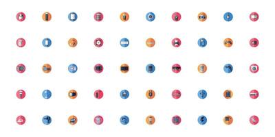 bundle of electronic set icons vector
