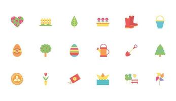 bundle of spring set icons vector