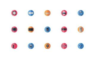 bundle of electronic set icons vector