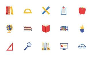 bundle of school set icons vector