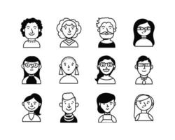 bundle of people group characters vector