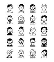 bundle of people group characters vector