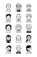 bundle of people group characters vector