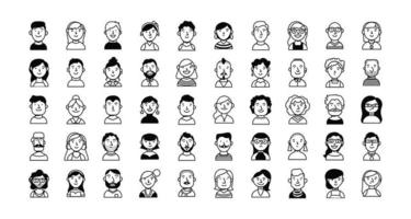 bundle of people group characters vector