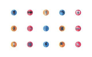 bundle of electronic set icons vector