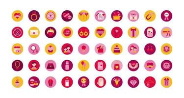 bundle of mothers day icons vector