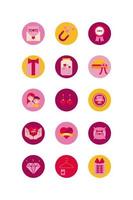 bundle of mothers day icons vector