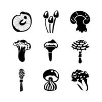 paquete de iconos de conjunto de hongos vector